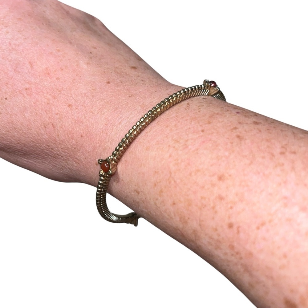 Vintage RJ Graziano Gold Tone Stacking Bangle Bracelet jewelry rhinestone jewels